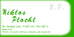 miklos plochl business card